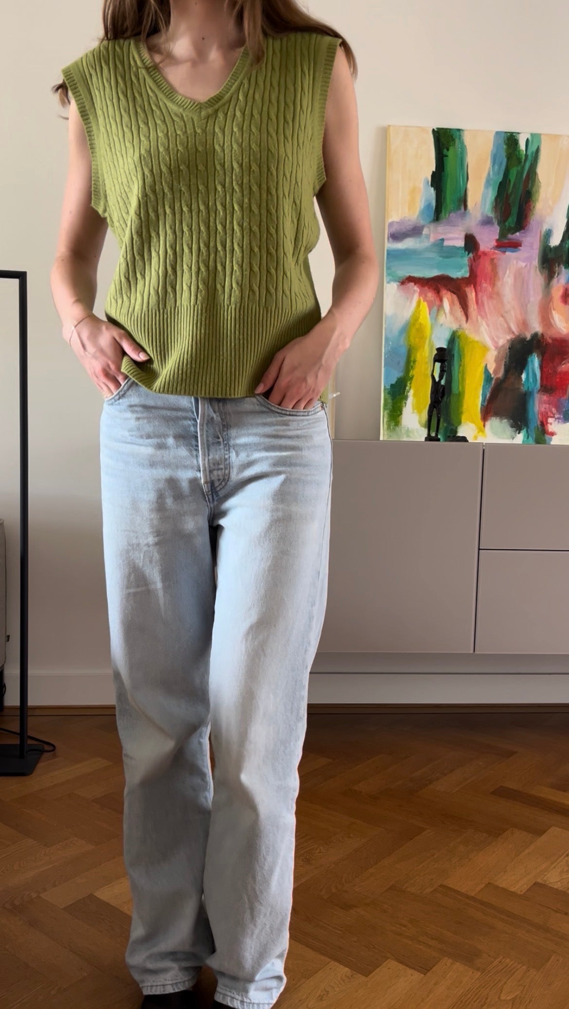 GREEN SWEATER VEST