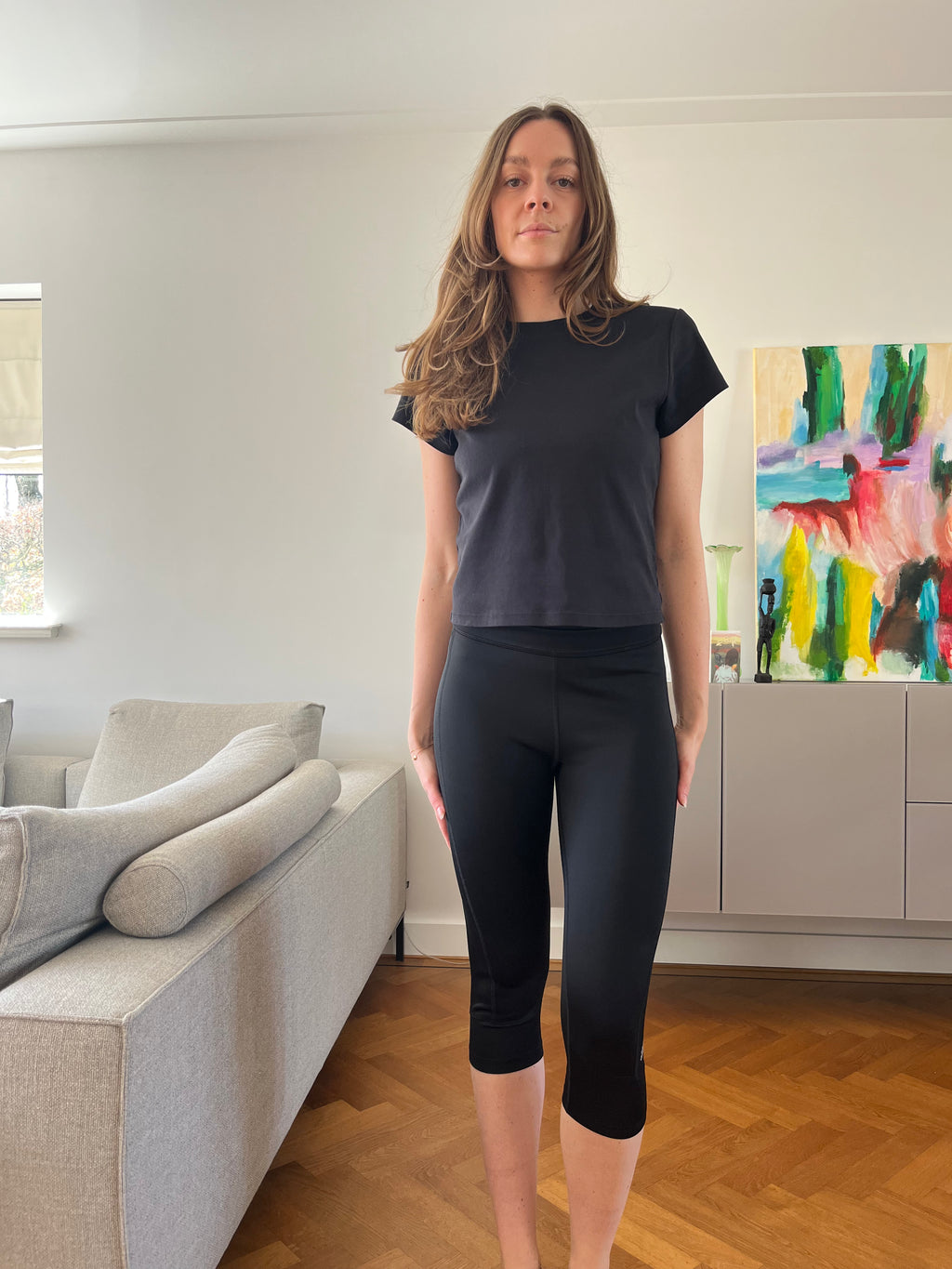 BLACK ADIDAS CAPRI LEGGING