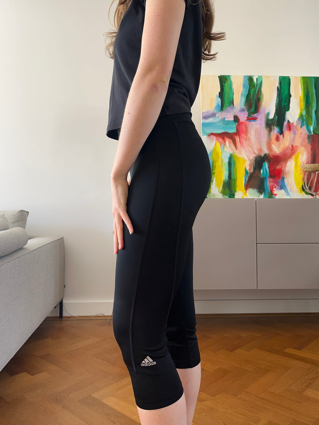 BLACK ADIDAS CAPRI LEGGING