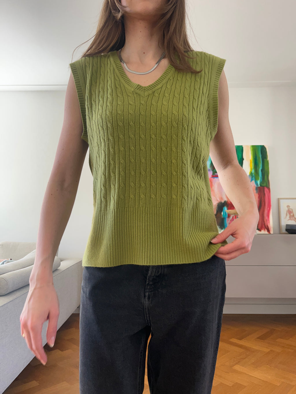 GREEN SWEATER VEST