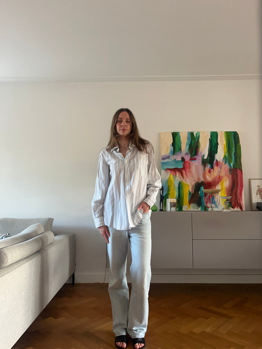 WHITE STRIPED SHIRT