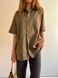 BROWN SHORT-SLEEVE SHIRT