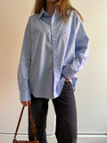 LIGHT BLUE LONGE-SLEEVE OVERSIZED SHIRT